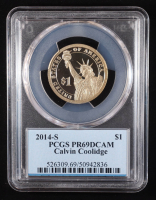 2014-S U.S. Presidential Proof $1 Coin - Calvin Coolidge 30th President (PCGS PR69DCAM) at PristineAuction.com