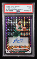 Jayson Tatum 2023-24 Topps Chrome Autographs Purple Geometric Refractors #CGJT (PSA 9) at PristineAuction.com