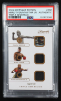 Chuck Norris / Mike Tyson / Floyd Mayweather Jr. 2024 Keepsake Edition Triple Gem Relics #382 #62/99 (PSA Authentic) at PristineAuction.com