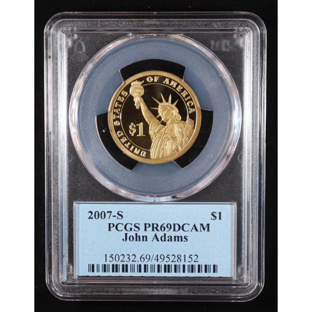 2007-S U.S. Presidential Proof $1 Coin - John Adams 2nd President (PCGS PR69DCAM DCAM) at PristineAuction.com