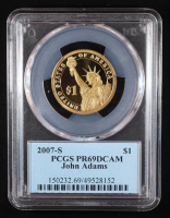2007-S U.S. Presidential Proof $1 Coin - John Adams 2nd President (PCGS PR69DCAM DCAM) at PristineAuction.com