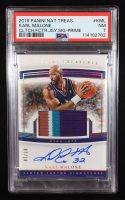 Karl Malone 2019-20 Panini National Treasures Clutch Factor Jersey Signatures Prime #39 #07/10 (PSA 7) at PristineAuction.com