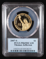 2007-S U.S. Presidential Proof $1 Coin - Thomas Jefferson 3rd President (PCGS PR69DCAM DCAM) at PristineAuction.com