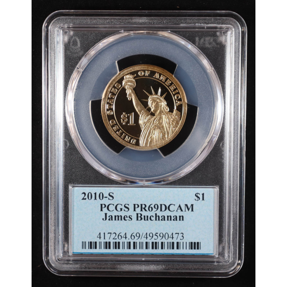 2010-S U.S. Presidential Proof $1 Coin - James Buchanan 15th President (PCGS PR69DCAM) at PristineAuction.com