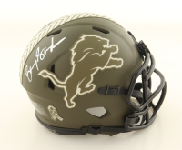 Barry Sanders Signed Lions Salute to Service Alternate Speed Mini Helmet (Schwartz) at PristineAuction.com