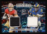 Christian McCaffrey / Aaron Donald 2023 Panini Spectra Rivals Materials Neon Blue #8 #36/60 at PristineAuction.com