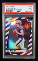 JJ McCarthy 2024 Panini Prizm Prizms Red White and Blue #400 RC (PSA 9) at PristineAuction.com