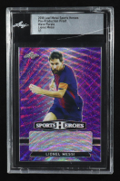 Lionel Messi 2018 Leaf Metal Sports Heroes Wave Purple Pre-Production Proof #NNO #1/1 (Leaf) at PristineAuction.com