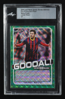 Lionel Messi 2018 Leaf Metal Sports Heroes GOOOAL! Wave Green Pre-Production Proof #NNO #1/1 (Leaf) at PristineAuction.com
