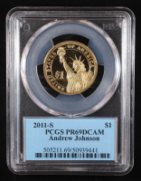 2011-S U.S. Presidential Proof $1 Coin - Andrew Johnson 17th President (PCGS PR69DCAM) at PristineAuction.com
