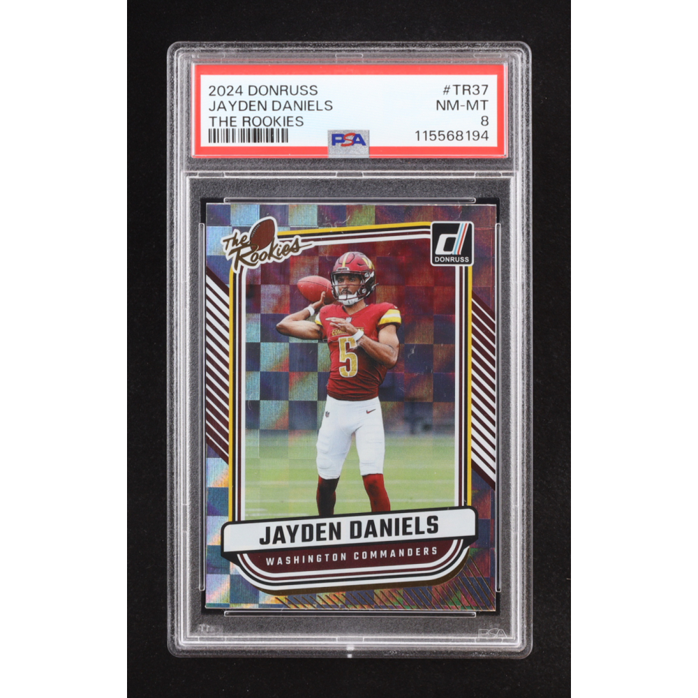 Jayden Daniels 2024 Donruss The Rookies #37 RC (PSA 8) at PristineAuction.com