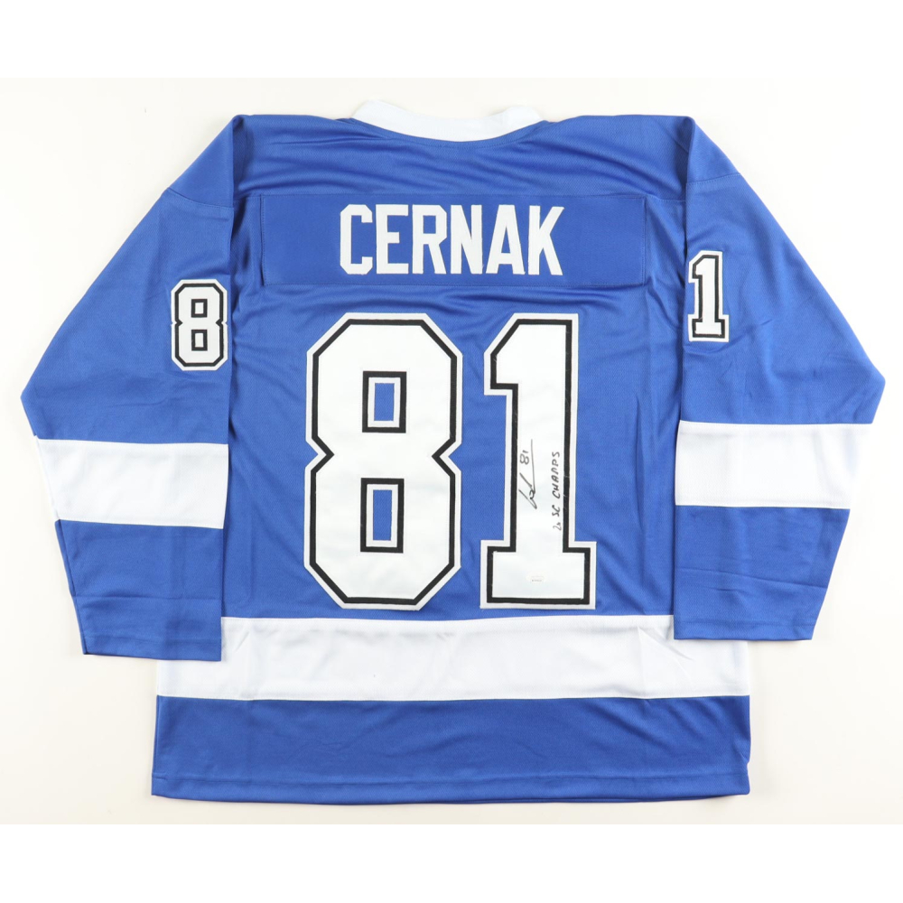Erik Cernak Signed Jersey Inscribed "2x SC Champs" (JSA) at PristineAuction.com