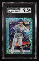 Yoshinobu Yamamoto 2024 Topps Cosmic Chrome Aqua Equinox Refractors #125 #193/199 RC (SGC 9.5) at PristineAuction.com