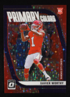 Xavier Worthy 2024 Donruss Optic Rookie Primary Colors Purple Stars #7 RC #20/25 at PristineAuction.com
