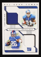 Saquon Barkley / Tiki Barber 2020 Panini National Treasures NFL Gear Combo Materials #12 #79/99 at PristineAuction.com