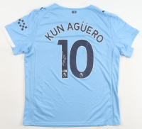 Sergio Aguero Signed Manchester City Puma Authentic Jersey (Beckett) at PristineAuction.com