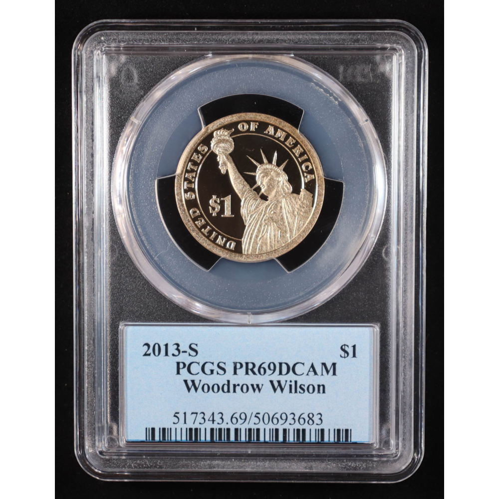 2013-S U.S. Presidential Proof $1 Coin - Woodrow Wilson 28th President (PCGS PR69DCAM) at PristineAuction.com