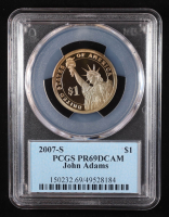 2007-S U.S. Presidential Proof $1 Coin - John Adams 2nd President (PCGS PR69DCAM DCAM) at PristineAuction.com