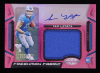Sam LaPorta 2023 Certified Freshman Fabric Mirror Signatures Pink #17 #035/299 RC at PristineAuction.com