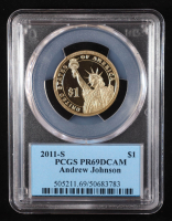 2011-S U.S. Presidential Proof $1 Coin - Andrew Johnson 17th President (PCGS PR69DCAM) at PristineAuction.com