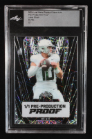 Bo Nix 2024 Leaf Metal Football Base Pre-Production Proof Laser Black RC #1/1 (Leaf) at PristineAuction.com