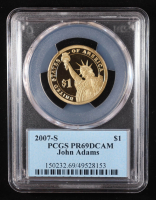 2007-S U.S. Presidential Proof $1 Coin - John Adams 2nd President (PCGS PR69DCAM DCAM) at PristineAuction.com