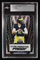 JJ McCarthy 2024 Leaf Metal Football Base Pre-Production Proof Wave Black RC #1/1 (Leaf) at PristineAuction.com