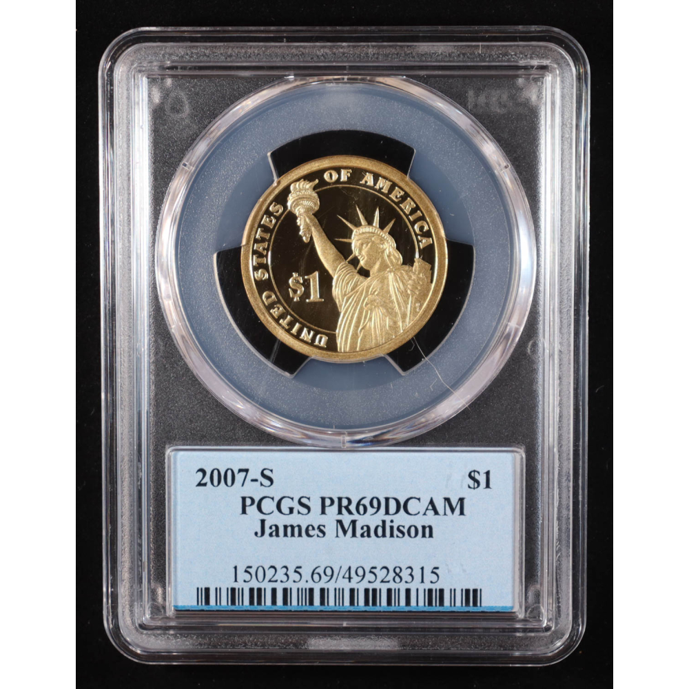 2007-S U.S. Presidential Proof $1 Coin - James Madison 4th President (PCGS PR69DCAM DCAM) at PristineAuction.com