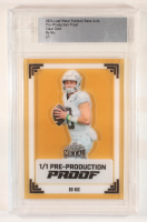 Bo Nix 2024 Leaf Metal Football Base Pre-Production Proof Clear Gold RC #1/1 (Leaf) at PristineAuction.com