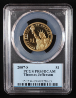 2007-S U.S. Presidential Proof $1 Coin - Thomas Jefferson 3rd President (PCGS PR69DCAM DCAM) at PristineAuction.com