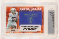 Bo Nix 2024 Leaf Metal Football State Pride Pre-Production Proof Clear Fire RC #1/1 (Leaf) at PristineAuction.com