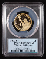 2007-S U.S. Presidential Proof $1 Coin - Thomas Jefferson 3rd President (PCGS PR69DCAM DCAM) at PristineAuction.com