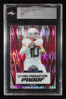 Bo Nix 2024 Leaf Metal Football Base Pre-Production Proof Pulsar Pink RC #1/1 (Leaf) at PristineAuction.com