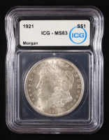 1921 Morgan Silver Dollar (ICG MS63) at PristineAuction.com