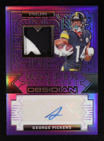 George Pickens 2024 Panini Obsidian Matrix Material Autographs Purple #2 #19/49 at PristineAuction.com