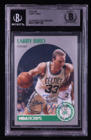 Larry Bird Signed Sticker On 1990-91 Hoops #39 (BGS) at PristineAuction.com
