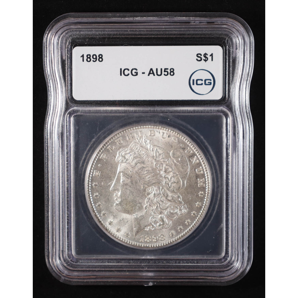 1898 Morgan Silver Dollar (ICG AU58) at PristineAuction.com
