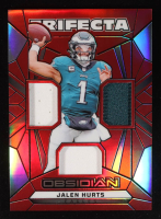 Jalen Hurts 2024 Panini Obsidian Trifecta Swatches Red #29 #64/75 at PristineAuction.com