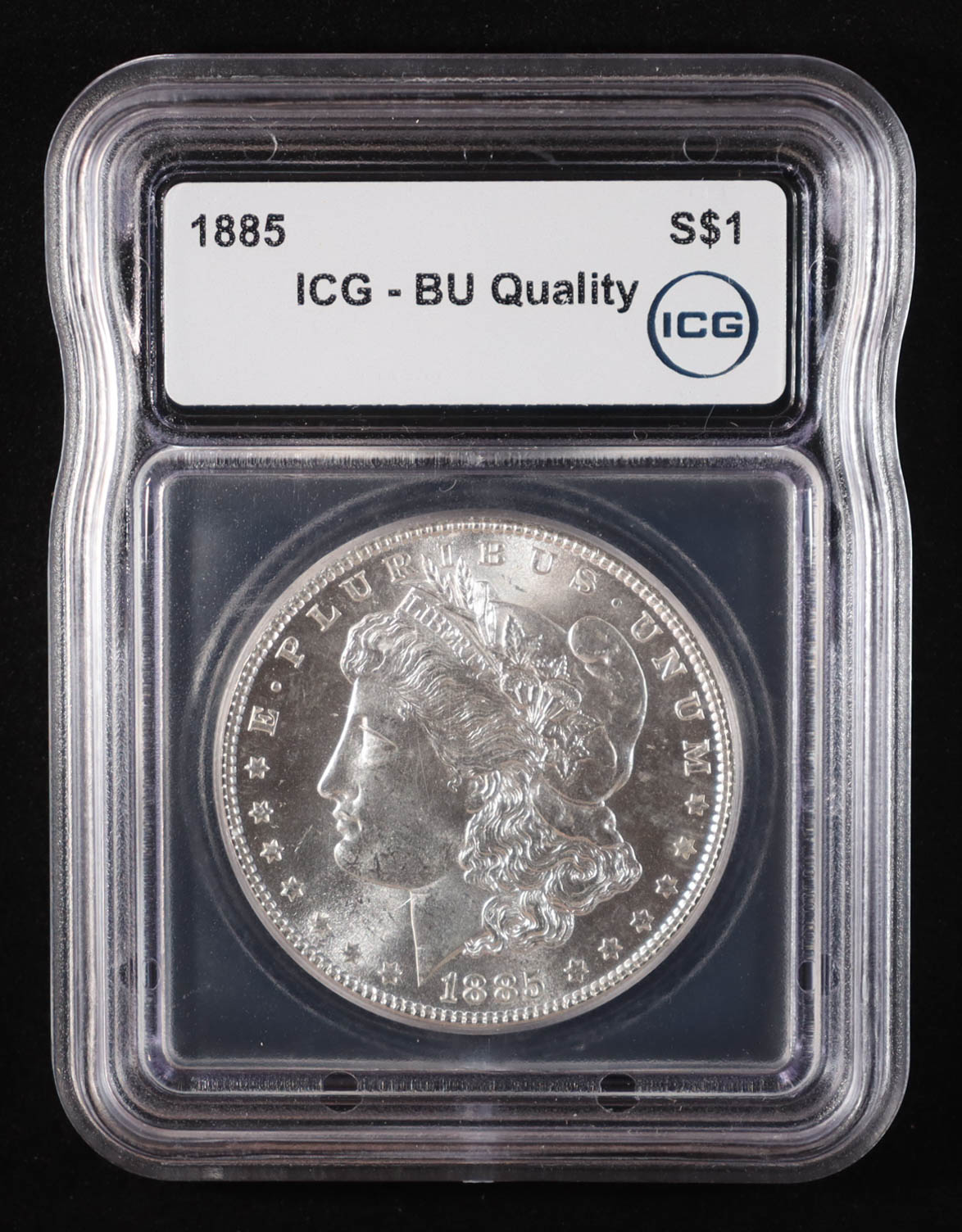 1885 Morgan Silver Dollar (ICG BU Quality) at PristineAuction.com 1885 Morgan Silver Dollar (ICG BU Quality) at PristineAuction.com