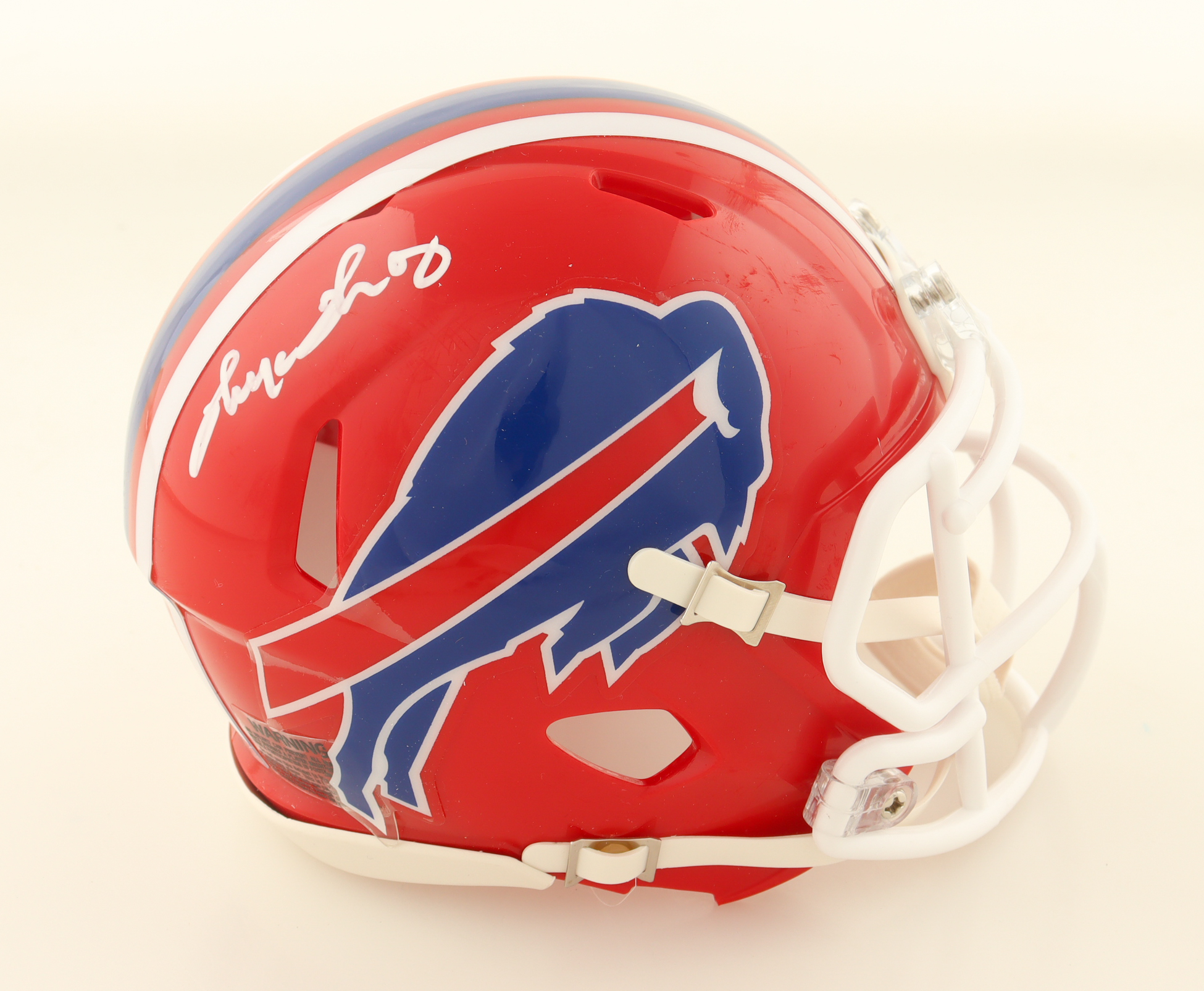 Thurman Thomas Signed Bills Throwback Alternate Speed Mini Helmet (Schwartz) at PristineAuction.com Thurman Thomas Signed Bills Throwback Alternate Speed Mini Helmet (Schwartz) at PristineAuction.com