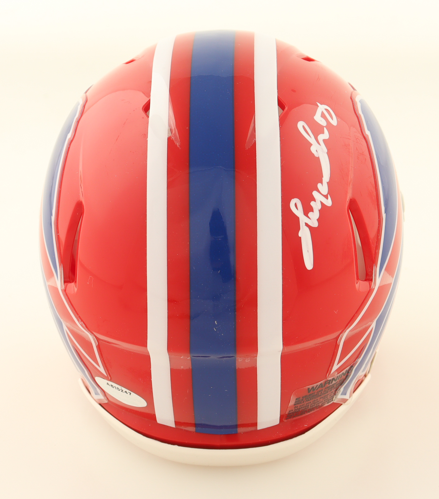 Thurman Thomas Signed Bills Throwback Alternate Speed Mini Helmet (Schwartz) at PristineAuction.com Thurman Thomas Signed Bills Throwback Alternate Speed Mini Helmet (Schwartz) at PristineAuction.com