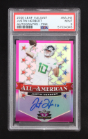 Justin Herbert 2020 Leaf Valiant All American Autographs Pink #AAJH2 RC #11/15 (PSA 9) at PristineAuction.com