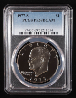 1977-S Eisenhower Silver Dollar - Deep Cameo Proof (PCGS PR69DCAM) at PristineAuction.com