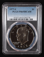 1977-S Eisenhower Silver Dollar - Deep Cameo Proof (PCGS PR69DCAM) at PristineAuction.com