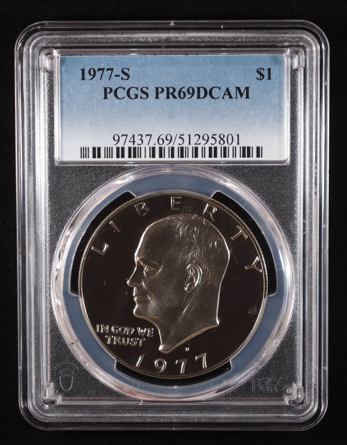 1977-S Eisenhower Silver Dollar - Deep Cameo Proof (PCGS PR69DCAM) at PristineAuction.com 1977-S Eisenhower Silver Dollar - Deep Cameo Proof (PCGS PR69DCAM) at PristineAuction.com