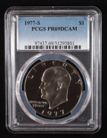 1977-S Eisenhower Silver Dollar - Deep Cameo Proof (PCGS PR69DCAM) at PristineAuction.com