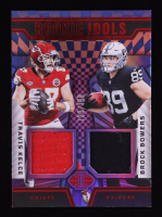 Travis Kelce / Brock Bowers RC 2024 Panini Illusions Rookie Idols Dual Memorabilia Red #1 #120/199 at PristineAuction.com