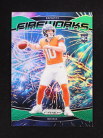 Bo Nix 2024 Panini Prizm Fireworks Prizms Green #23 RC at PristineAuction.com