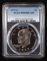 1977-S Eisenhower Silver Dollar - Deep Cameo Proof (PCGS PR69DCAM) at PristineAuction.com