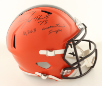 Joe Thomas Signed Browns Full-Size Speed Helmet Inscribed "10,363 Consecutive Snaps" (Schwartz) at PristineAuction.com